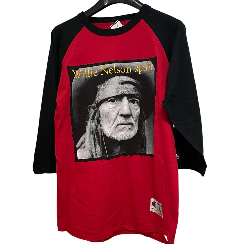 Champion Willie Nelson Last of the Breed Baseball Tee Shirt 3/4 Sleeve Large